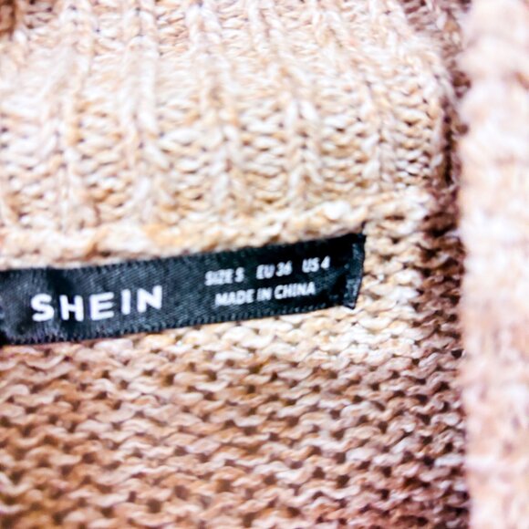 SHEIN Beige High Neck Knit Sweater | Cozy Minimalist Fall Winter | Size 4 * - Picture 8 of 8